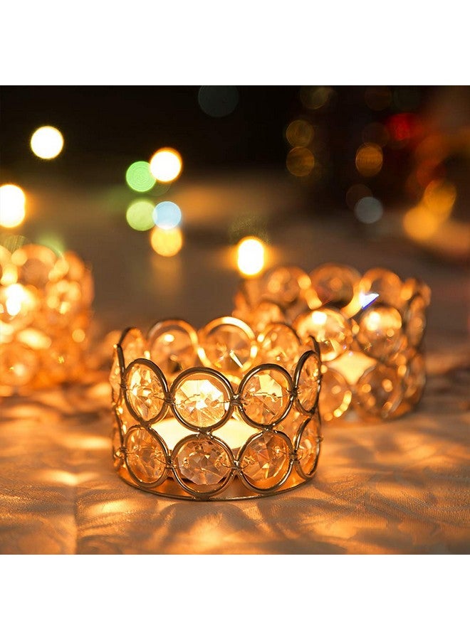 VINCIGANT Pack of 12 Gold Crystal Tea Light Candle Holders for Wedding Home Table Centerpiece Decoration, Gifts Boxed (Candle Excluded) - Image 2