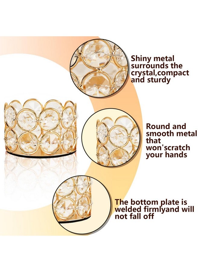 VINCIGANT Pack of 12 Gold Crystal Tea Light Candle Holders for Wedding Home Table Centerpiece Decoration, Gifts Boxed (Candle Excluded) - Image 3