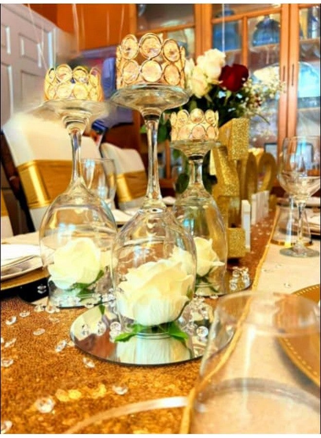 VINCIGANT Pack of 12 Gold Crystal Tea Light Candle Holders for Wedding Home Table Centerpiece Decoration, Gifts Boxed (Candle Excluded) - Image 4