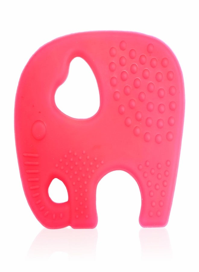 Chanak Soft Silicone Teether for 6 to 12 Months, Non Toxic BPA Free Teething Toy for Babies with Textured Surface for Soothing Gums, 100% Food Grade Elephant Shape Teether for Babies. - Image 1