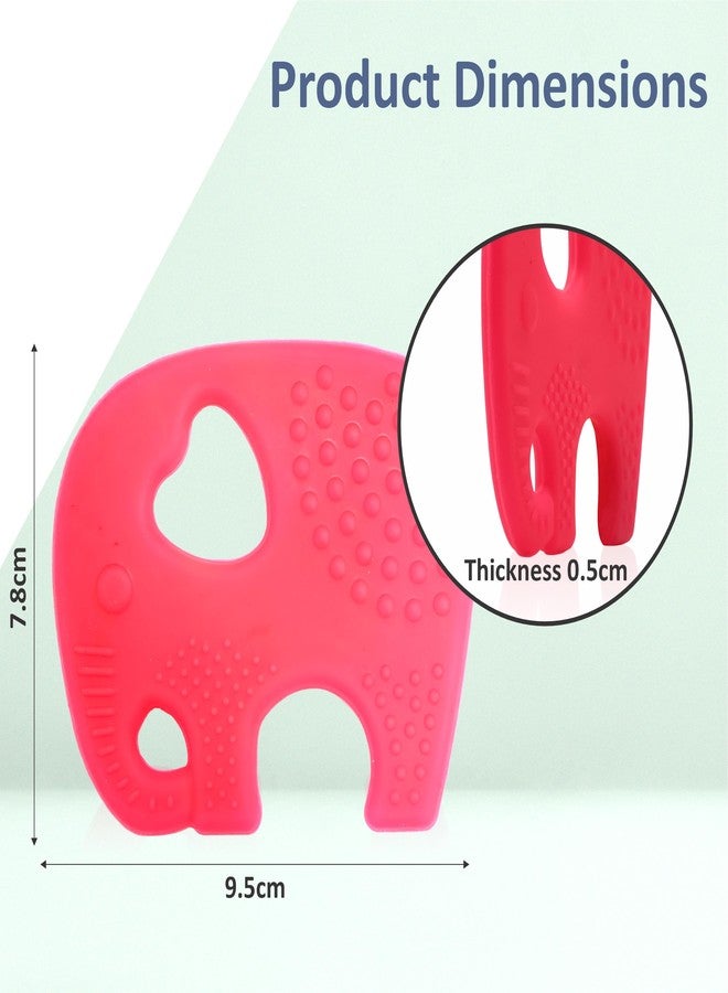 Chanak Soft Silicone Teether for 6 to 12 Months, Non Toxic BPA Free Teething Toy for Babies with Textured Surface for Soothing Gums, 100% Food Grade Elephant Shape Teether for Babies. - Image 2