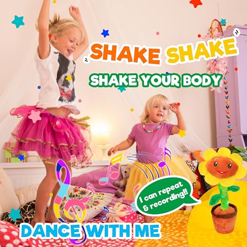 Easfan Singing Dancing Sunflower Talking Toy Electric Musical Plush Repeat What You Say Funny Speaking Interactive Toy Birthday for Kids 14 - Image 5