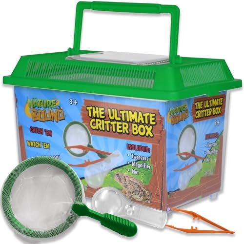 Nature Bound Ultimate Critter Box Habitat Kit for IndoorOutdoor Insect Collecting Includes Net Tweezers and Magnifier Gift for Boys and Girls Green - Image 1
