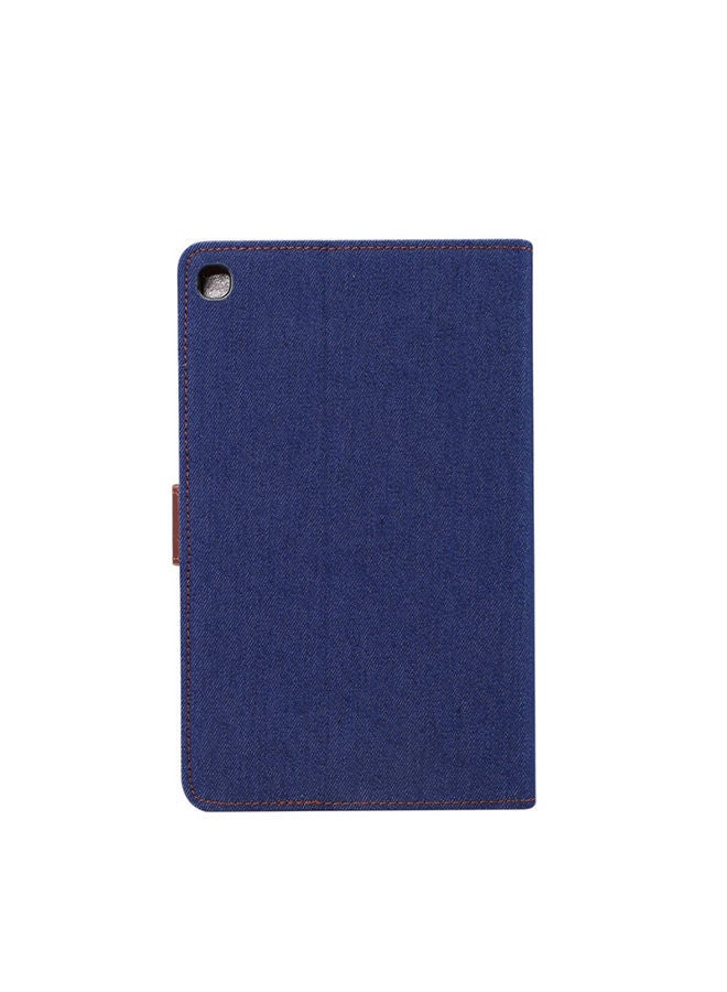 NIBEMINENT Protective Flip Case Cover With Wallet Card Slot For Samsung Galaxy Tab A 8 (2019) P200 / P205 Dark Blue  - Image 2