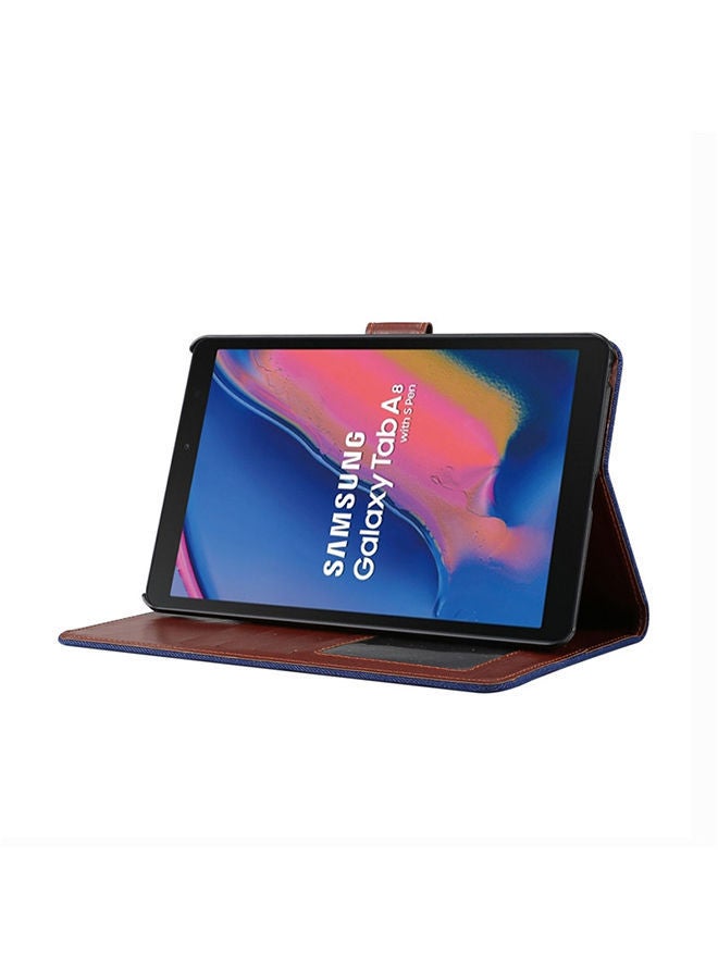 NIBEMINENT Protective Flip Case Cover With Wallet Card Slot For Samsung Galaxy Tab A 8 (2019) P200 / P205 Dark Blue  - Image 3