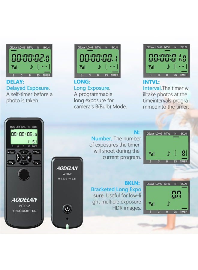 AODELAN Camera Wireless Shutter Release Timer Remote Control for Canon EOS R, 80D, 77D, 70D, 60D, 800D, 200D, 7D series, 5D series, T7, T6i, T6s, T5i, T4i, T3i, t3, PowerShot SX70H, RS-60 & TC-80N3 - Image 4