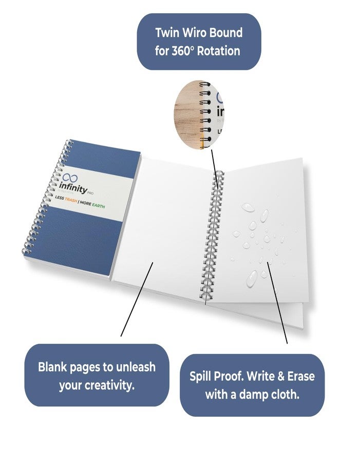 Rays Of Ink Infinity Pro – Rewritable, Reusable & Erasable Notebook | 80 Waterproof Pages | Eco-Friendly Wirebound Notebook with Fine Tip Pen & Microfiber Cloth | A5 Size (8.3" X 5.8") - Image 2