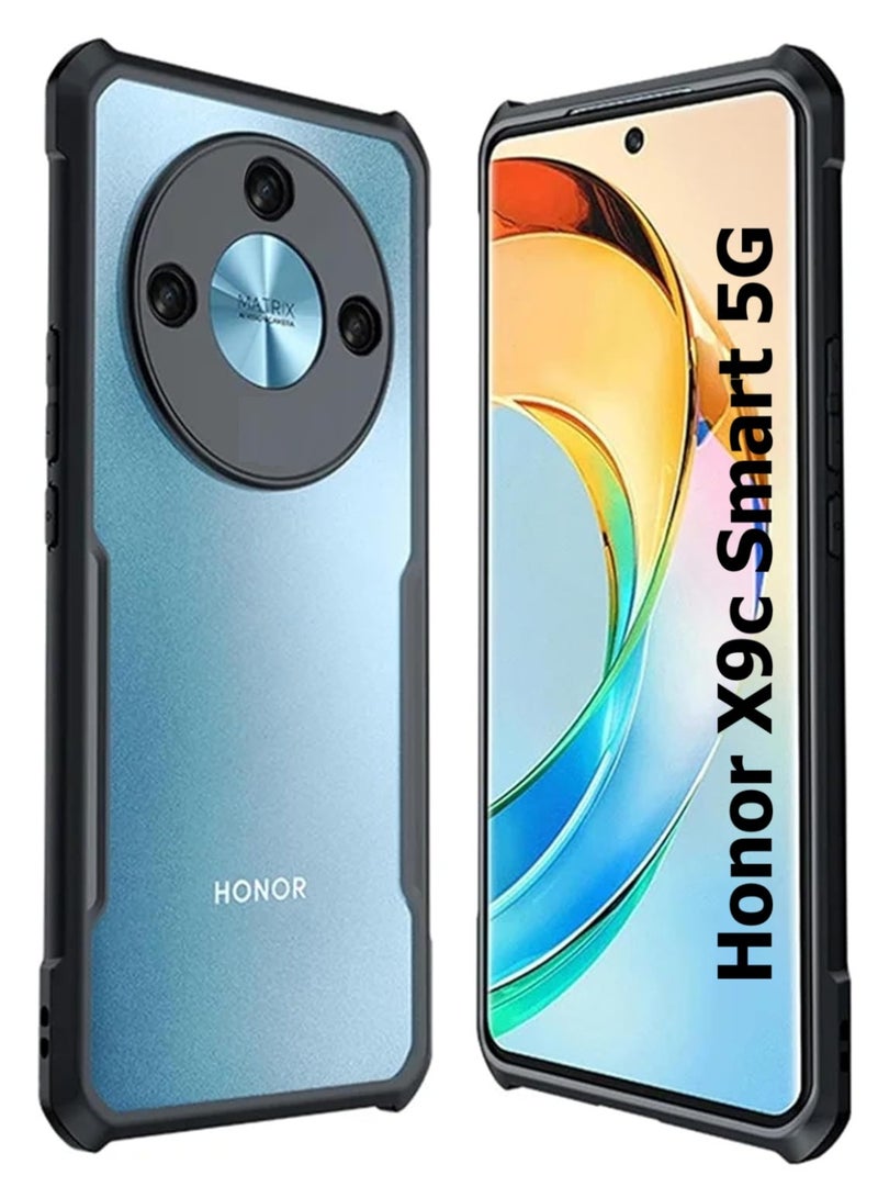 Honor X9c Smart 5G Clear Hard PC Back Cover Case with Shockproof Premium TPU Black Border 360 Degree Impact Resistant Camera lens Protection Transparent Cover For Honor X9c Smart 5G  - Image 1