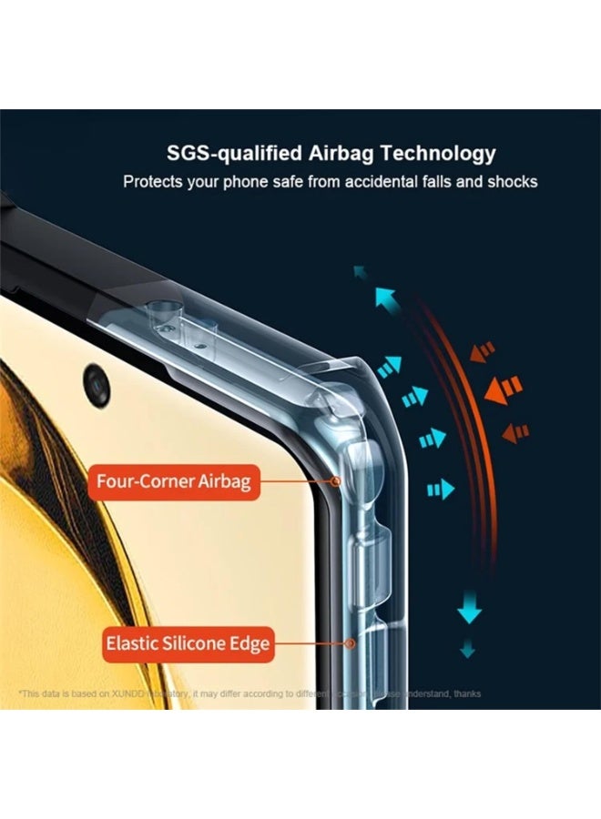 Honor X9c Smart 5G Clear Hard PC Back Cover Case with Shockproof Premium TPU Black Border 360 Degree Impact Resistant Camera lens Protection Transparent Cover For Honor X9c Smart 5G  - Image 5