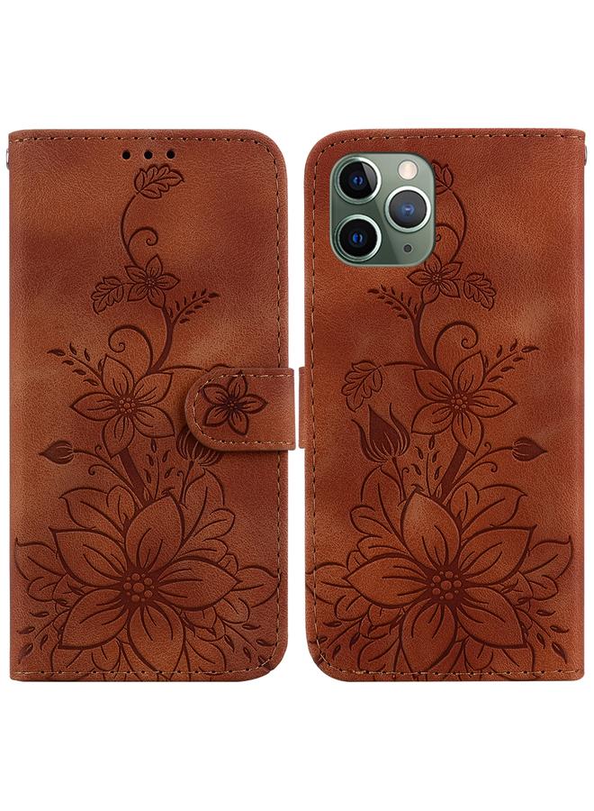 Zaboon Case For iPhone 11 Pro Max Lily Embossed Leather Phone Case - Image 1