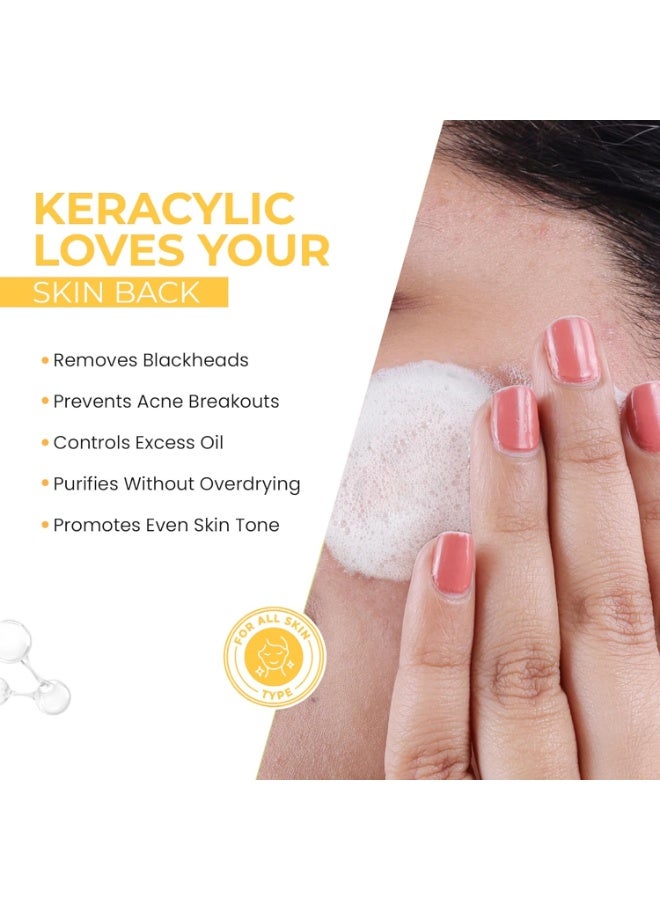 Leeford Keracylic Foaming Face Wash With Salicylic Acid Facewash | Oil Control & Gentle Exfoliation | For Oily Skin | For Oily, Acne-Prone & Combination Skin | 60Ml (Pack Of 2) - Image 2