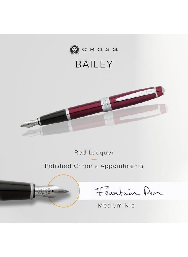 Cross Bailey Fountain Pen, Red Lacquer - Image 2