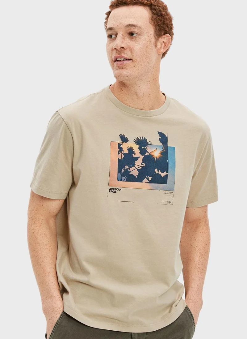 امريكان ايجل Graphic Crew Neck T-Shirt