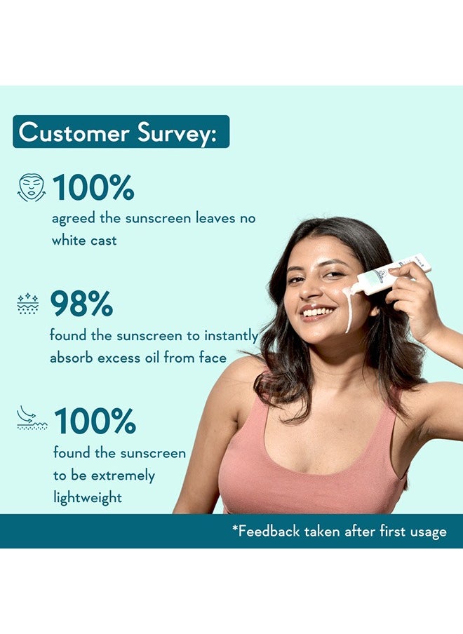 WishCare 5% Niacinamide Oil Balance Fluid Sunscreen SPF 50 PA++++ - Lightweight Matte Sunscreen SPF 50 for Oily Skin & No White Cast 50g  - Image 2