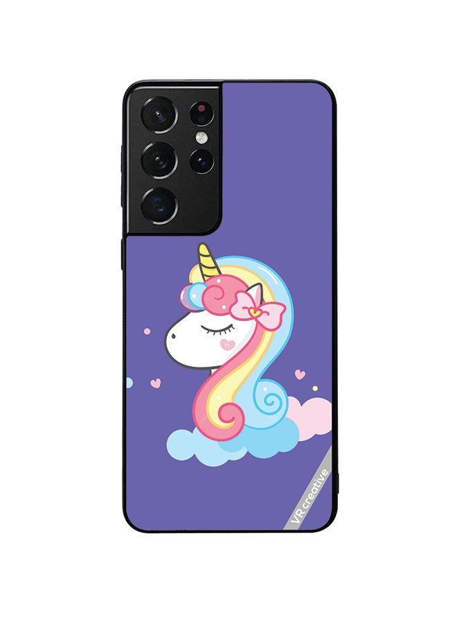 VR CREATIVE Protective Case Cover For Samsung Galaxy S21 Ultra 5G Unicorn 2 Design Multicolour - Image 1