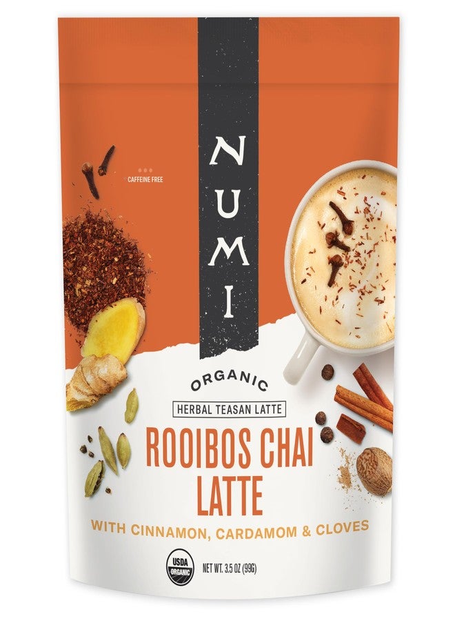 Numi Tea - Organic Rooibos Chai Tea Latte Powder - Rooibos Chai Latte Mix with Cinnamon, Cardamom & Cloves - Caffeine Free, Vegan & Gluten Free, 3.5 oz (Makes 19 Cups) - Image 1