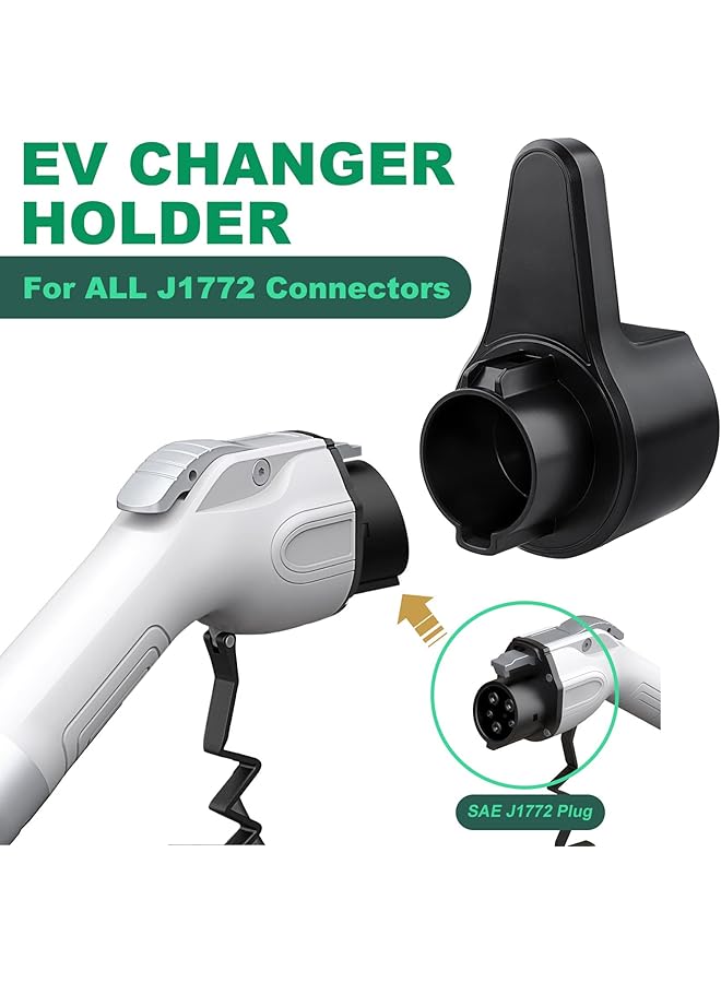 KASTWAVE Ev Charger Holder, Abs Waterproof Wall-Mount Electric Vehicle Charging Nozzle Plug Holster & Cable Hook With Screws For All Sae J1772 Electric Cars Connector - Image 2