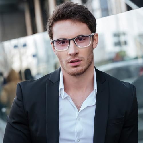 BLOEXCLU 4 Pack Progressive Multifocus Reading Glasses for Men Women TR90 Sports Style Anti-Blue Light Computer Readers (Red & Blue & Black & Transparent, 2, x) - Image 2