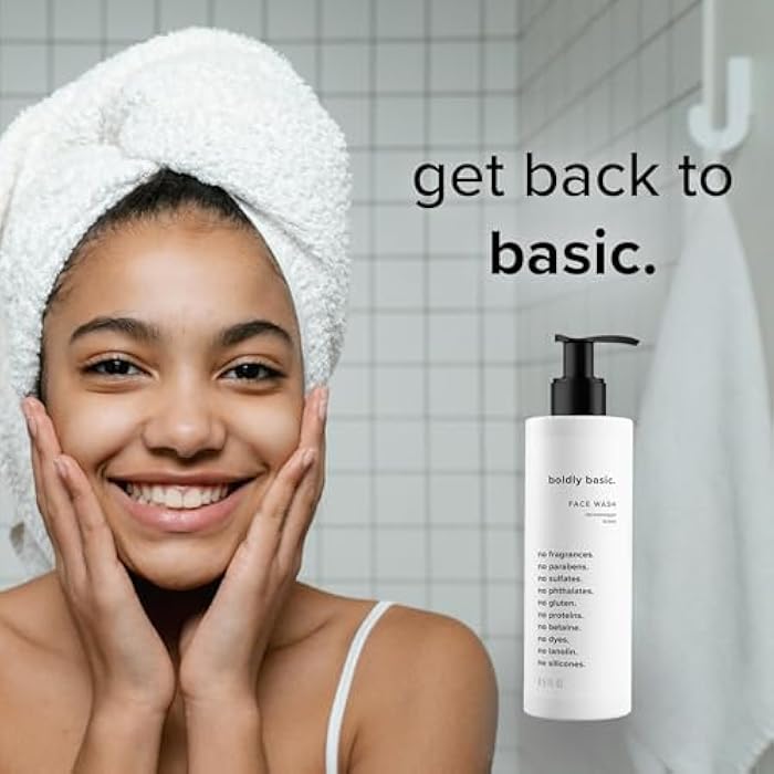 Boldly Basic Fragrance Free Face Wash - Gentle Facial Cleanser on Sensitive Skin - Unscented - Dermatologist Tested - No Sulfates, Parabens or Gluten - Non Comedogenic and Hypoallergenic - Image 4