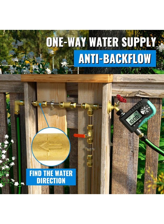 SUNGATOR 3/4 Inch Check Valve, Push-to-Connect, 2-Pack Push Fit Plumbing Fittings with Disconnect Clip, Lead Free Brass PEX Fittings for Copper, PE-RT, CPVC Pipe - Image 5