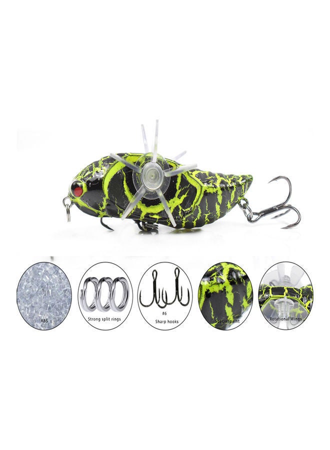 NIBEMINENT Cicada Lures with Rotational Double Propeller Wings Bionic Fishing Lure Floating Bait Artificial Lifelike Insect Tackle 3in/0.5oz 02 14*4.5*8cm - Image 2