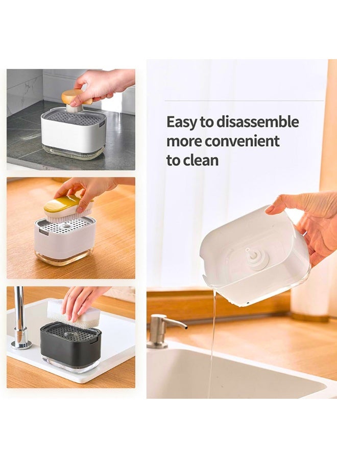 Chase Up Soap Pump Dispenser and Sponge Holder, 12 Ounces / 350ml Dish Soap Dispenser for Kitchen,White - Image 3