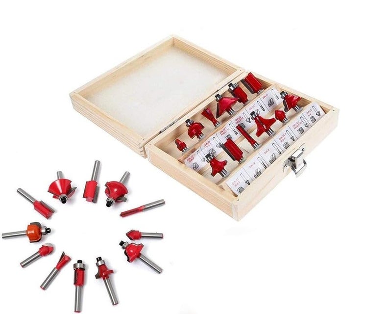 Yanmai Yanmai 12mm Router Bit Set 15 Pcs Multi Shape for RouterTrimmer Combo with Wooden Box Specially Designed for Wood Working0  - Image 1