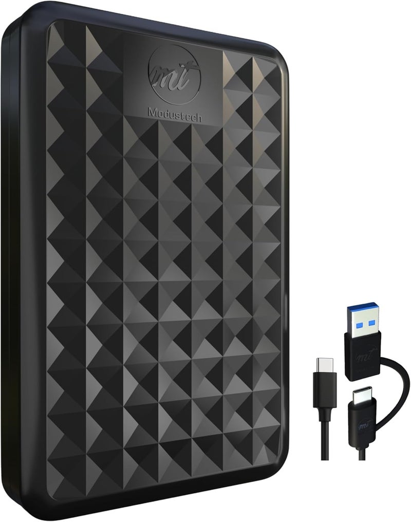 ModusTech 500GB Portable External Hard Drive USB 3.0/Type-C â€“ Slim High-Speed HDD for Backup, Storage, Gaming â€“ Compatible with PC, Mac, Laptop, PS4, PS5, Xbox, Windows, MacBook, Smart TV (500 GB) - Image 1