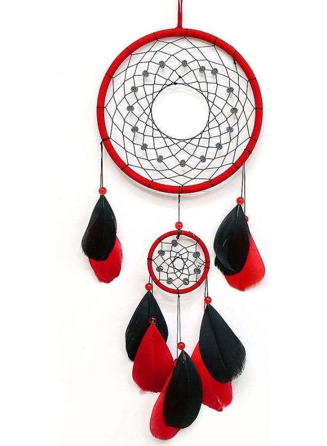 Tellpet Red Dream Catchers Dream Catcher for Wall Decor Traditional Dreamcatcher Red Feather Wall Hanging Decoration - Image 5