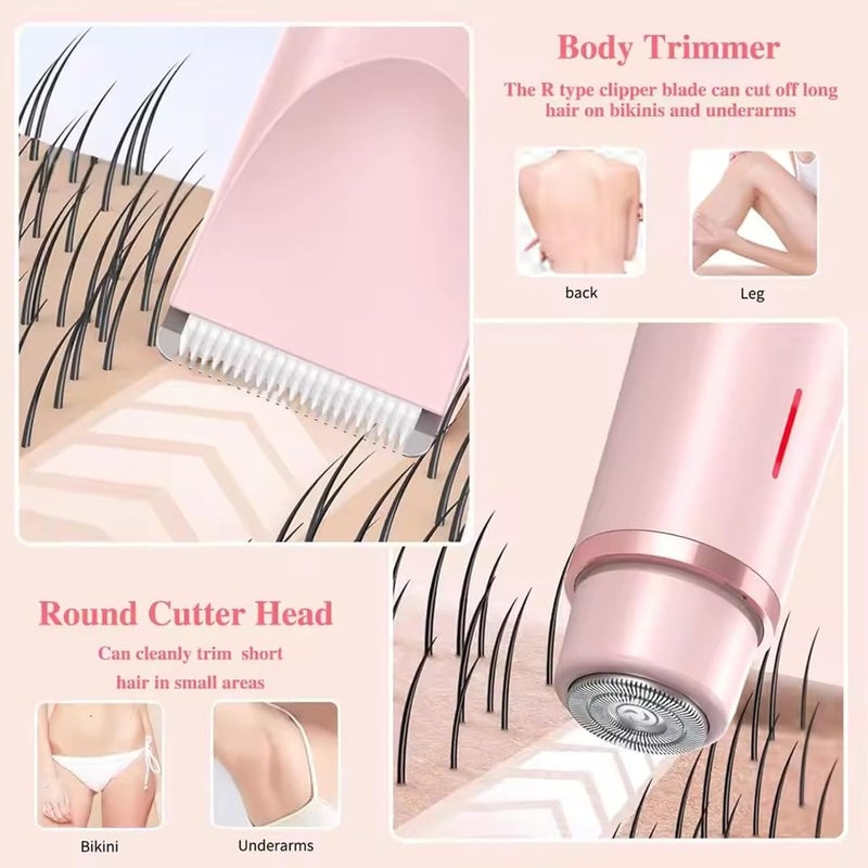 جهاز إزالة الشعر الكهربائي 2 في 1 مع وظائف الجفاف والبلل لقشط الوجه والشفاه والذقن والإبط والساقين - Image 3