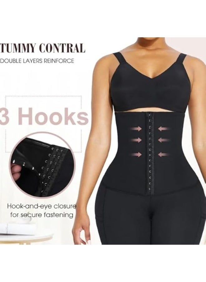 Women's shaping shorts with a ram's waist, black, high waist, and multi-hook closure, ideal for figure shaping. - Image 5