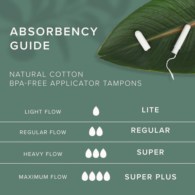 Veeda 100% Natural Cotton Tampons - Super Absorbency with leak proof protection - Compact BPA-Free Applicator - Unscented & Free from Chlorine, Toxin - 48 Count - Image 3