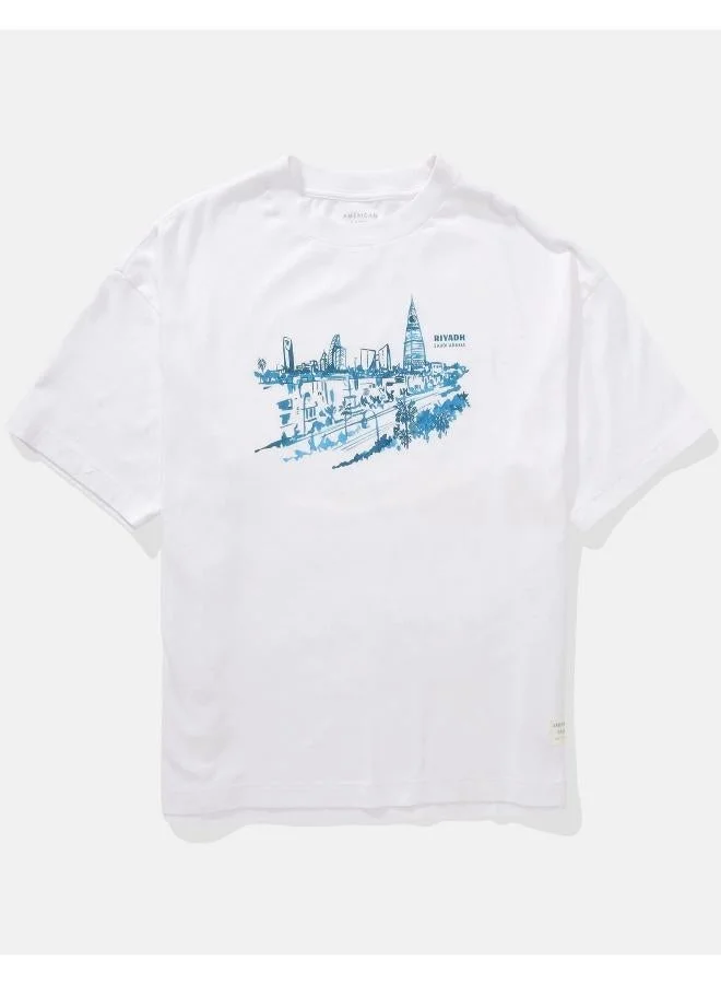 American Eagle AIR WHITE AE Destination Graphic T-Shirt for Men | Best Price UAE