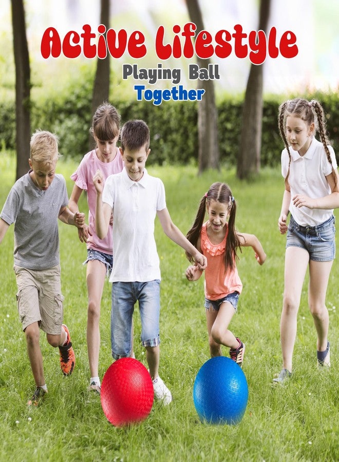 PlayBolt Red & Blue Kickball Set - (9 Inch) with Pump for Toddlers Kids & Adults - Indoor & Outdoor Gym Sports Toys - Fun Playground Balls for Kids Dodgeball, Four Square, PE, Games, Recess and More - Image 5