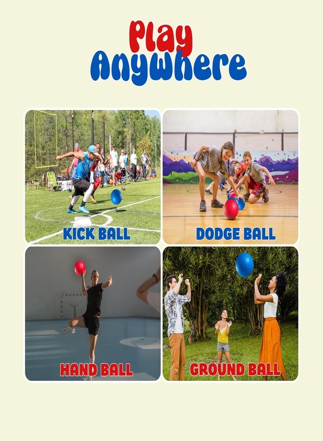 PlayBolt Red & Blue Kickball Set - (9 Inch) with Pump for Toddlers Kids & Adults - Indoor & Outdoor Gym Sports Toys - Fun Playground Balls for Kids Dodgeball, Four Square, PE, Games, Recess and More - Image 3