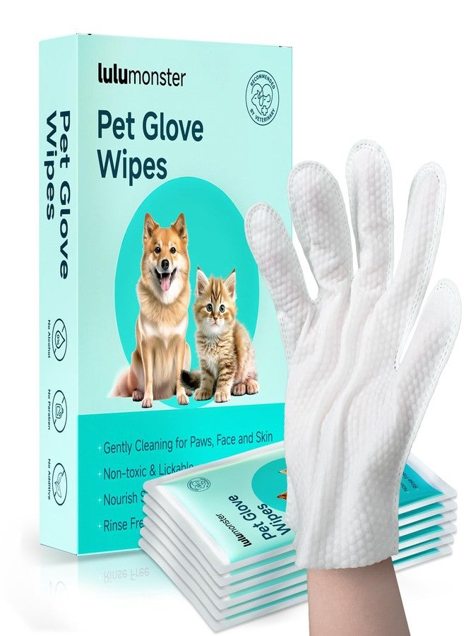 LULUMONSTER Pet Glove Wipes for Dogs and Cats [Individually Wrapped][Hypoallergenic Cleaning & Deodorising] Glove Bathing Wipes Moisture-rich Thickened Gloves for Daily Care, Traveling, Rinse Free Grooming Wipes - Image 1