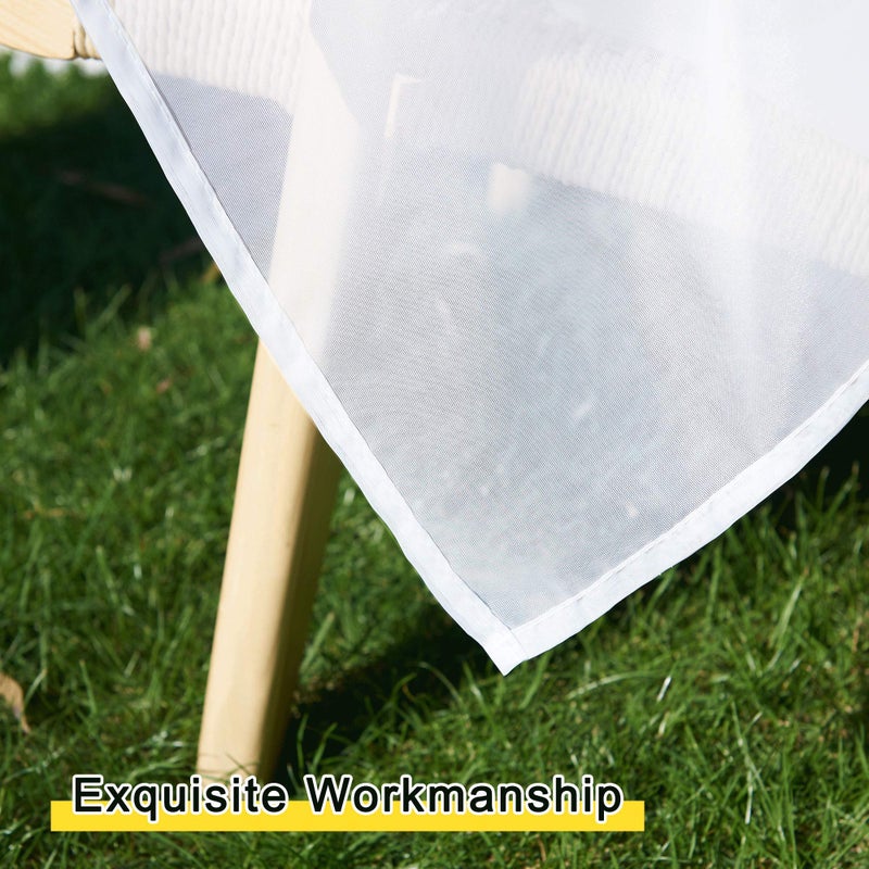 NICETOWN 2 Panels Patio Outdoor Curtains Voile Sheer Waterproof 96 inch Length, Pocket Top Light Filtering Indoor Outdoor Sheer Panels for Cabana/Arbor, W54 x L96, White - Image 5