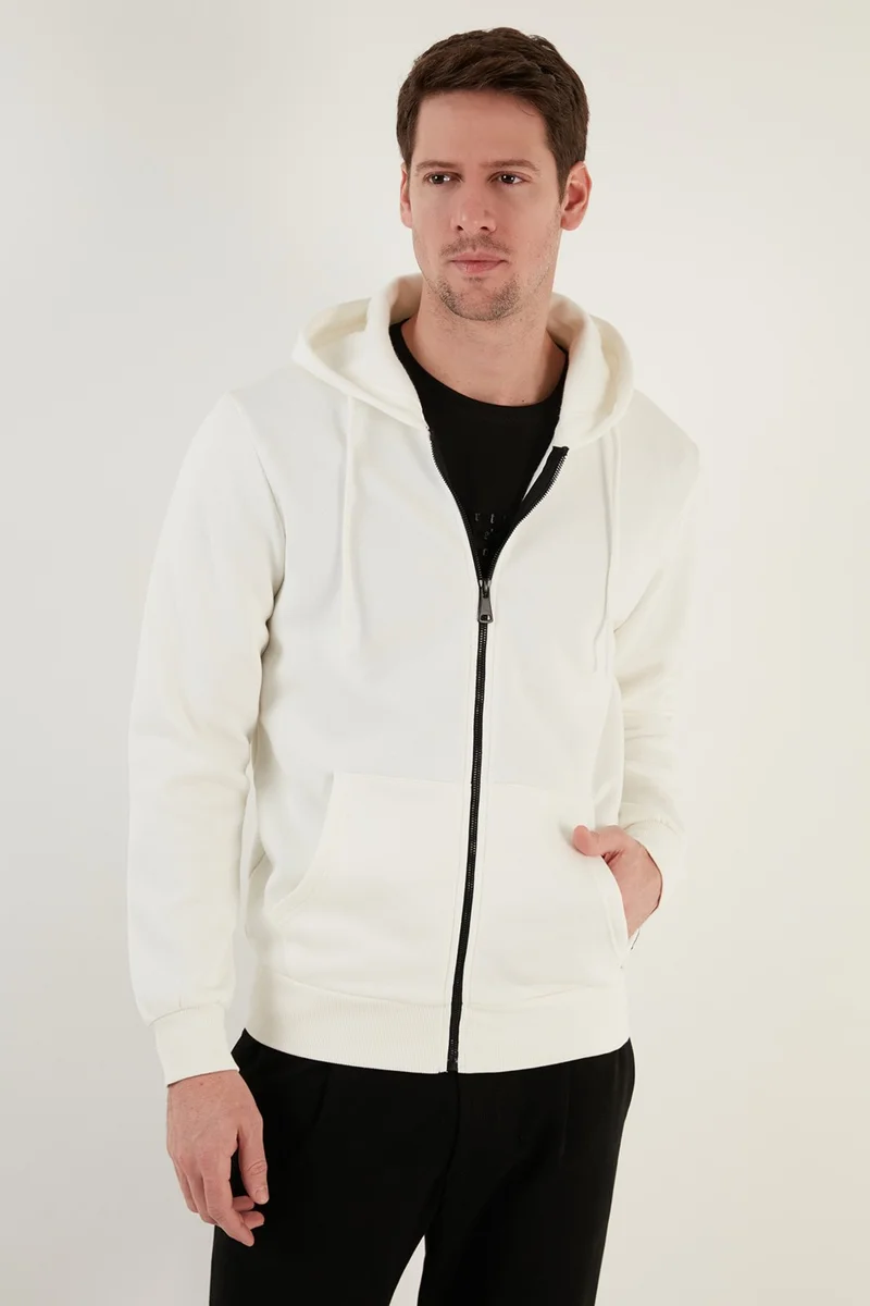 Buratti Slim Fit Hooded Zippered Soft Lined Winter Sweat Men's Sweat 5905340