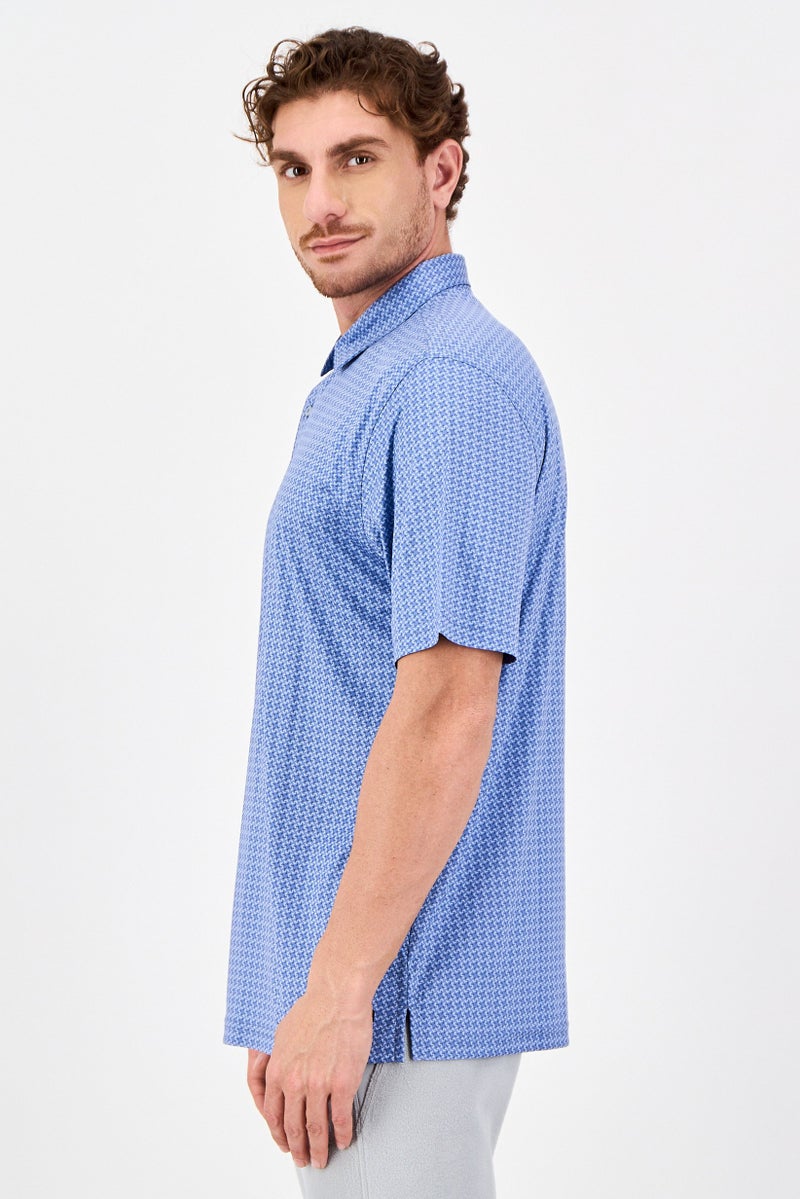 Greg Norman Men Sportswear Fit Short Sleeve Outdoor Polo Shirt, Vineyard Blue - Image 2