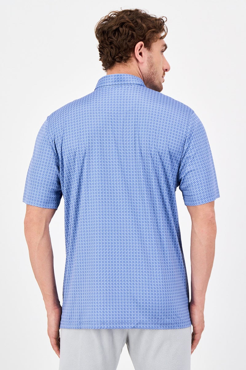 Greg Norman Men Sportswear Fit Short Sleeve Outdoor Polo Shirt, Vineyard Blue - Image 3