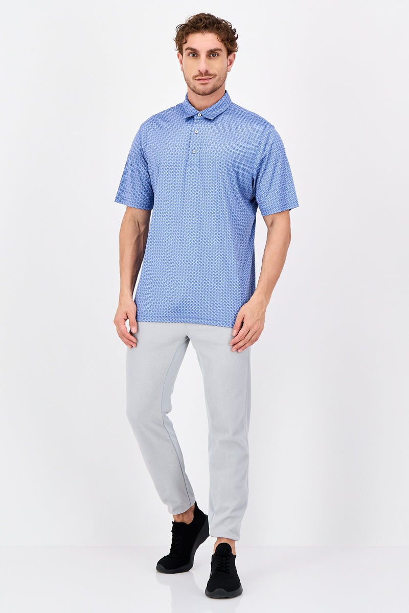 Greg Norman Men Sportswear Fit Short Sleeve Outdoor Polo Shirt, Vineyard Blue - Image 4