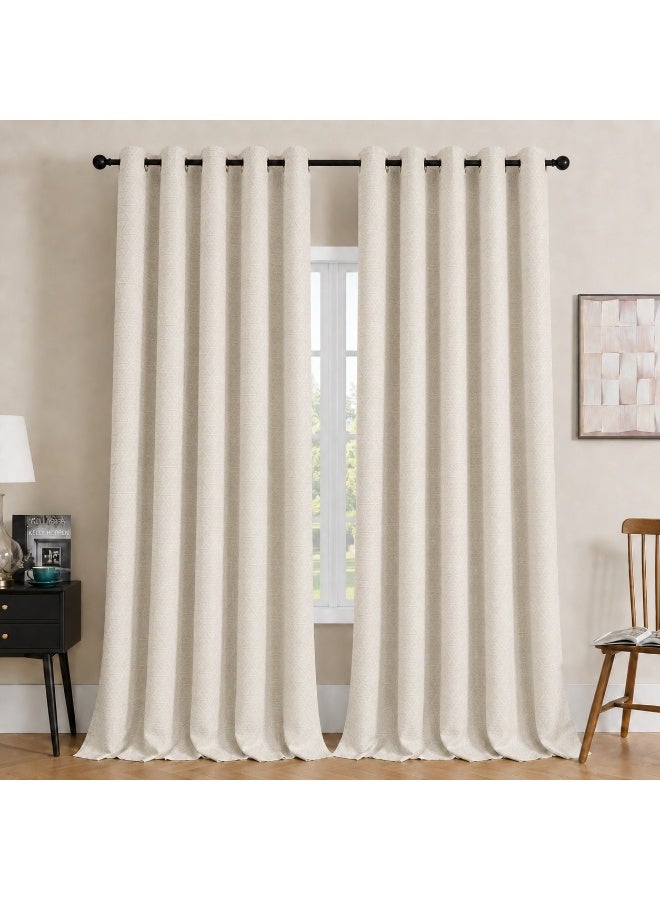 Amali Premium Textured Curtain Set (2 Panels), Luxury Polyester Drapes for Bedroom & Living Room, Elegant Modern Design, Multiple Sizes & Colors - Image 1