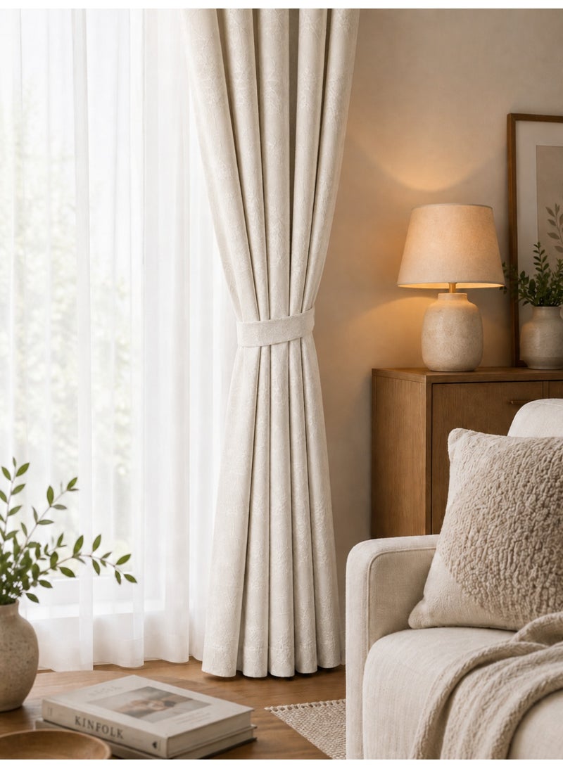 Amali Premium Textured Curtain Set (2 Panels), Luxury Polyester Drapes for Bedroom & Living Room, Elegant Modern Design, Multiple Sizes & Colors - Image 2