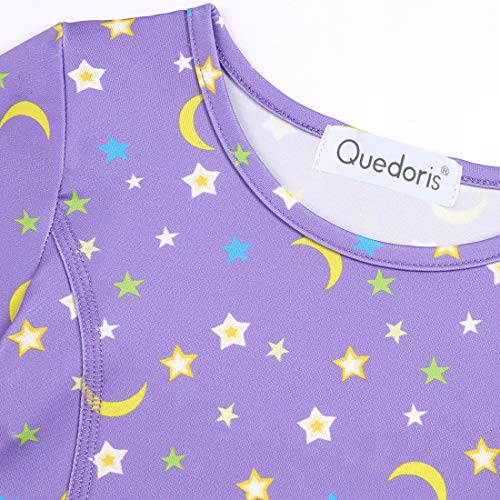 Quedoris Girls Dress Unicorn Printed Casual Party Twirly Dress Sky Unicorn L - Image 4