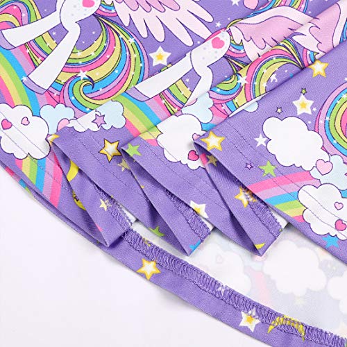 Quedoris Girls Dress Unicorn Printed Casual Party Twirly Dress Sky Unicorn L - Image 5