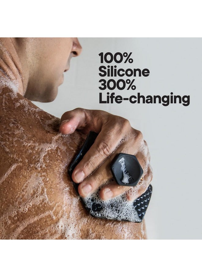 TOOLETRIES - Ooletries Silicone Body Scrubber For Men 100% Silicone Scrubber For Deep Cleaning & Exfoliating Your Skin Long Lasting More Hygienic Than Loofah (3 Pack) - Image 1