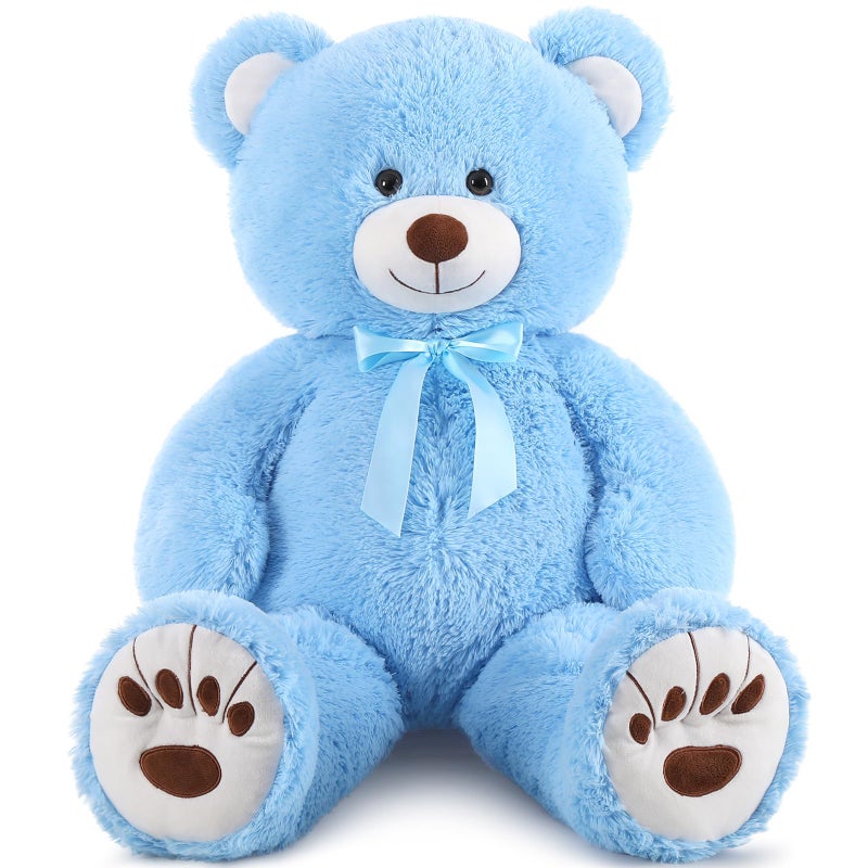 MorisMos Giant Blue Teddy Bear Plush 36in Large Stuffed Animal for Baby Shower Life Size Bear for Kids Girls Girlfriend on Birthday Valentines - Image 2