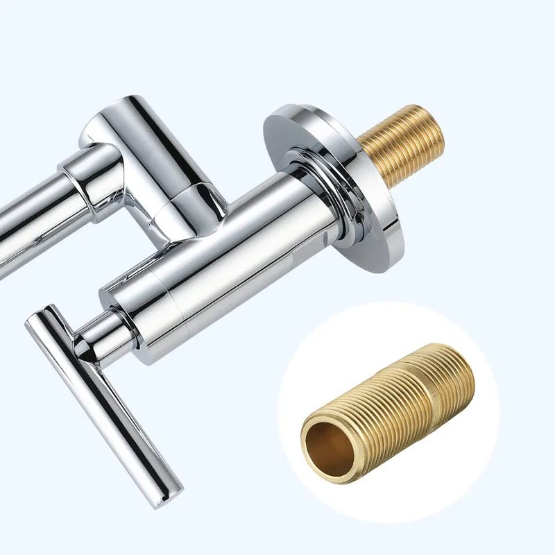 ACE Pot Filler Faucet Wall Mount Solid Brass Chrome Kitchen Faucet 2 Handles with Single Hole Double Joint Swing Arm Kitchen Faucets for Kitchen Restaurant  - Image 4