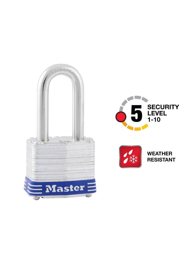 Master Lock Master Lock Outdoor Padlocks, Lock Set with Keys, Keyed Alike Padlocks with Long Hardened Shackles that Resist Cutting for Gates, Sheds, Fences, 3 Pack, 3TRILF  - Image 2