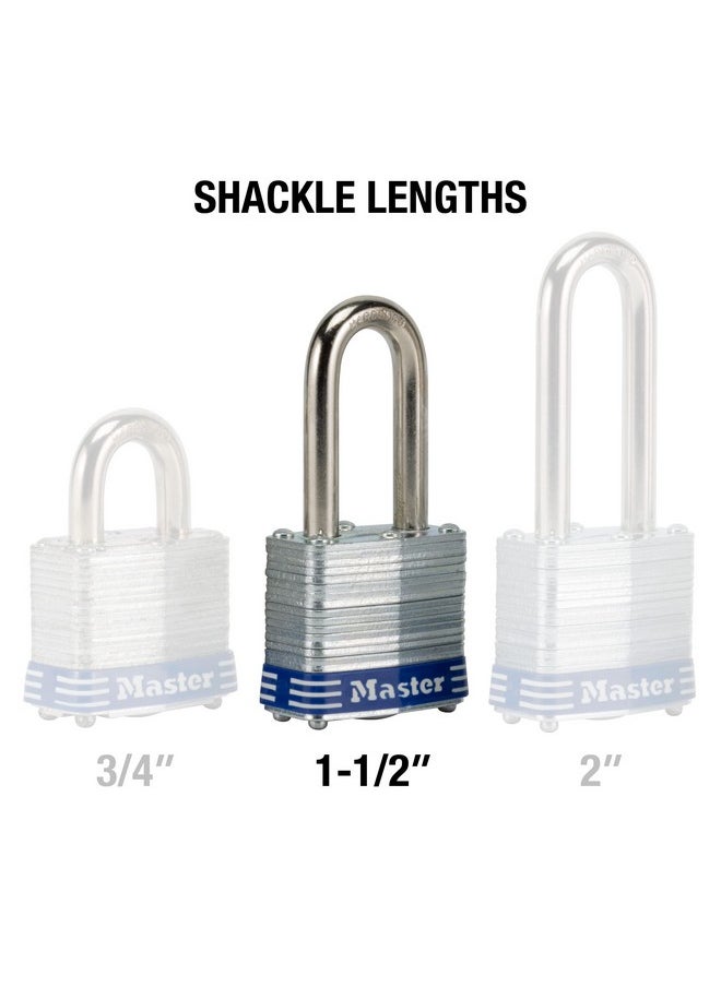 Master Lock Master Lock Outdoor Padlocks, Lock Set with Keys, Keyed Alike Padlocks with Long Hardened Shackles that Resist Cutting for Gates, Sheds, Fences, 3 Pack, 3TRILF  - Image 5
